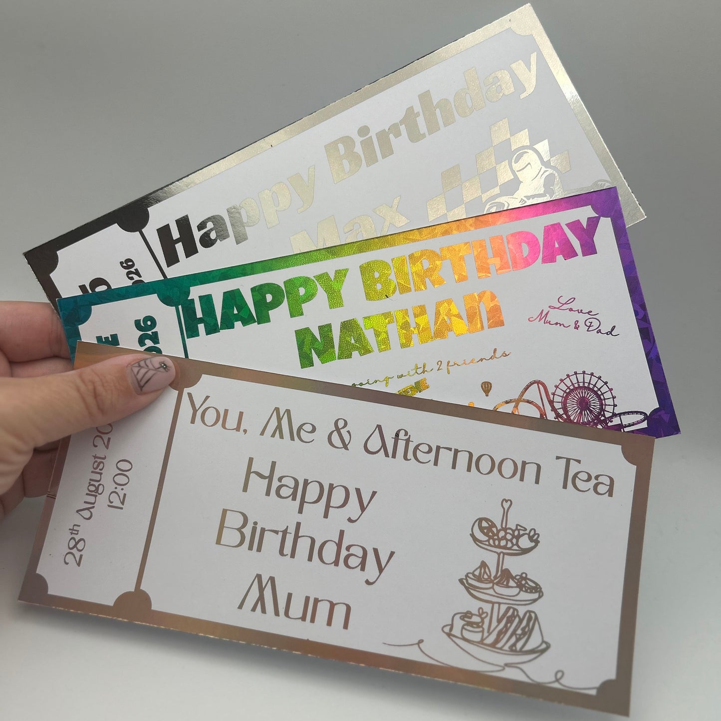 Personalised Experience-Inspired Presentation Gift Card – Custom Foiled Voucher