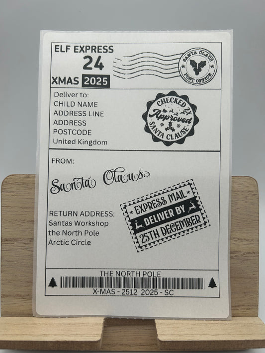 Personalised Christmas Shipping Labels – 6x4 Self-Adhesive Sticker - 10 pack
