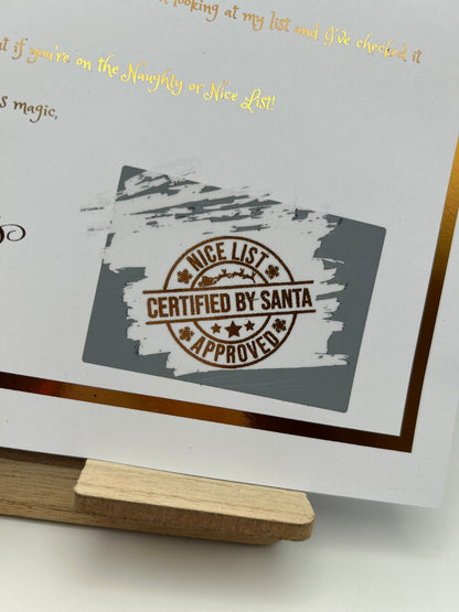Santa Letter - Scratch reveal nice list and Coin