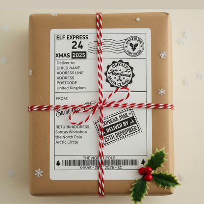 Personalised Christmas Shipping Labels – 6x4 Self-Adhesive Sticker - 10 pack